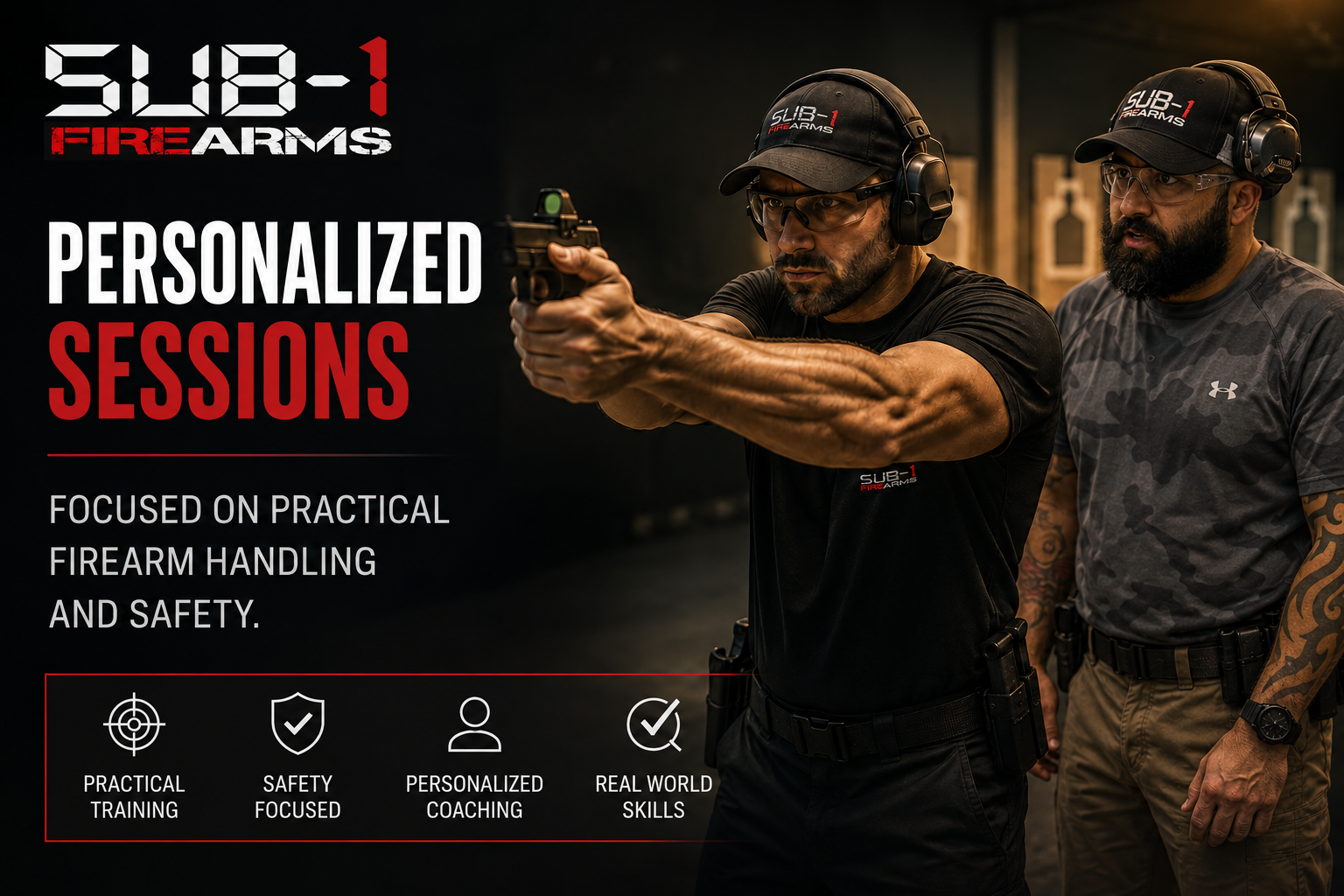 Joey supervising a personalized firearm safety session